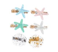 Baluue 6pièces Étoile De Mer Pince à Cheveux Accessoires De Plage Pour Filles Ornements De Costumes Été Pince à Cheveux Élégante Et Facile à Utiliser