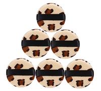 Baluue 6pièces Houpette à Maquillage Léopard Éponge à Poudre Accessoire Cosmétique Pour Finition De Maquillage