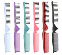 Baluue 6pièces Peignes Pliables Voyage Brosse à Cheveux Compacte Double Tête Outil De Démêlage Antistatique Pour Types De Cheveux
