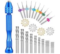 Baluue 76 pièces Mini Precision Pin Vise Hand Drill Set With Knurled Handle Compact Manual Rotary Tools For Electronics Assembly Model Making And Crafting