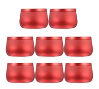 Baluue 8 pièces Boîtes de Rangement Artisanales Étain Boîtes Rondes Hermétiques pour Thé Bougies Bijoux et Bonbons Pots Multifonctions pour Stockage et Décoration
