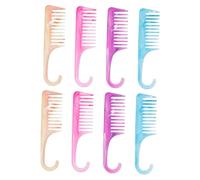 Baluue 8 Pièces Peigne Démêloir Large pour Cheveux Épais et Bouclés Peigne Plastique Courbé Ergonomique pour Homme et Femme Coiffage Doux sur Cheveux Humides et Secs