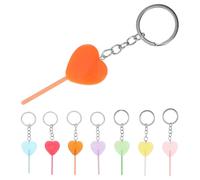 Baluue 8 Pièces Porte-clés de Cœur Lumineux en Résine Sucette, Accessoire Portable pour Paquet et Porte-clés, Présent Créatif pour Filles et Adolescents