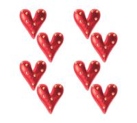 Baluue 8pièces Broche Cœur Rouge Émail Bijou pour Femme et Mariage Épingle Cœur Mignonne