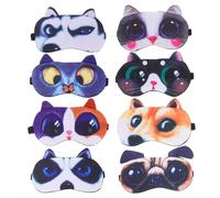 Baluue 8pièces Masques De Sommeil Animaux Masque Pour Yeux Chat Et Chien Couvre-lumière Pour Siestes Et Jeux