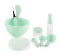Baluue 9pièces Outils Pour Masque Facial Bol De Mélange Spatule Pinceau Bouteille De Spray Éponge Et Flacon Pour Soins Peau Vert