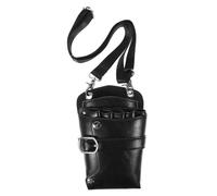 Baluue À Outils De Coiffeur Pu Noir Pochette à Ciseaux Et Accessoires De Barbier Avec Ceinture Kit De Styliste Professionnel Pour Salon Et Usage Domestique