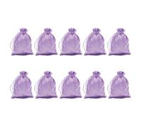 Baluue à Perruques Rangement Portable 10 Paquet en Satin Lavande avec Cordon pour Multiples Perruques, pour Voyage et Routine de Soin Capillaire