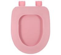 Baluue Abattant de toilette à fermeture lente en mousse souple, coussin de siège de toilette moelleux, forme U, haute résilience, pour salle de bain familiale et hôtel, rose