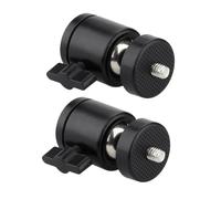Baluue Adaptateur pour Trépied 1/4 Pouce en Métal Noir Rotule 360° pour Support Téléphone et Anneau Lumineux 2 Pièces Compatible Pied D’Éclairage et Photographie