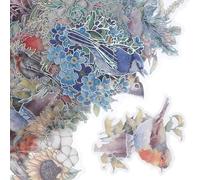 Baluue Autocollants Holographiques pour Scrapbooking 100 Pcs Motifs Fleurs et Oiseaux en PET Accessoires de Journal Intime Fournitures Créatives Décoratives pour Album et Loisir