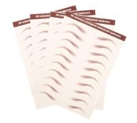 Baluue Autocollants pour Sourcils en Relief Réalistes Imperméables, Application Facile, Forme Naturelle, 4 Feuilles de Stickers Adhésifs pour Femmes