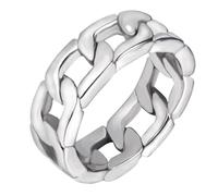 Baluue Bague Homme Acier Inoxydable à Maillons Épais Style Rétro Chaîne Creuse Anneau Gourmette Confortable Accessoire Mode pour Fêtes et Présents