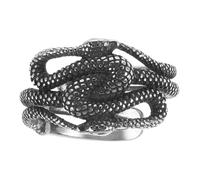 Baluue Bague Manchette Serpent Ouverte Acier Inoxydable Homme Style Rétro Ajustable Bague Gothique Halloween Taille 12 Adaptée Fête Et Soirées à Thème