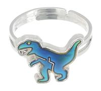 Baluue Bagues D'humeur Ajustables Garçon et Filles Anneau Dinosaure Changeant de Couleur Alliage de Zinc Léger Présent Fête Fille Taille Ouverte Réglable