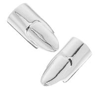 Baluue Bagues D'ongles en Métal Ouvertes Punk 2 Pièces, Anneaux Bout des Doigts Argentés Longs, Accessoires Cosplay Femmes, Bagues D'ongles pour Soirées et Nail Art