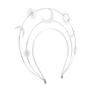 Baluue Bandeau de Déesse Argenté Étoiles et Lune Accessoire de Cheveux Fait Main pour Anniversaire et Fête Couronne Élégante pour Femmes