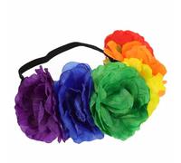 Baluue Bandeau Fleuri Coloré pour Femmes Fleurs Artificielles, Serrage-tête Arc-en-ciel Lgbt Pride, Accessoire Cheveux pour Fête et Célébration du Mois des Fiertés - 1 Pièce