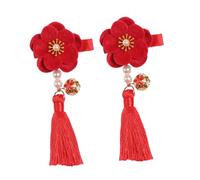Baluue Barrette à Cheveux à Fleurs Et Pompon Pour Garçon Et Filles, Lot De 1, Taille Unique, Style Chinois Clochettes, Pour Filles, Accessoires Coiffure Hanfu Pour Tenue Traditionnelle