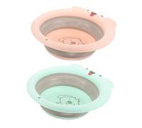 Baluue Bassine Pliante pour Garçon et Filles 2Pcs en Silicone et PP, Robuste et Pratique, Design Cartoon Adorable, Camping Lavage des Fruits et Légumes