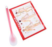 Baluue Bâton de Massage 38 Cm en Silicone Rouge Schéma Méridien, Outil de Massage Corporel par Tapotement, Masseur Dorsal Léger et Portable pour Soins Bien-