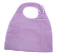 Baluue Bavoir Imperméable Adulte Lavable Tissu Éponge Doux Grosse Taille Bande Adhésive Protège-Repas pour Senior et Handicapé Usage Repas Violet