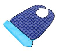 Baluue Bavoir pour Adulte Bleu en Polyester Léger et Confortable Bouton, Grand Format pour Personnes Âgées, Protection Pratique Lors des Repas