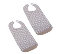 Baluue Bavoirs Imperméables avec Protège-vêtements Lavables Lot de 2 Grand Protège-repas Réutilisable avec Attrape-miettes Détachable pour Adultes et Personnes Âgées pour Usage