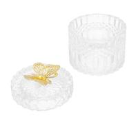 Baluue Bocal en Verre gravé Style scandinave pour Bijoux et Bonbons Pot de Rangement Transparent à Large Ouverture décoration élégante pour Cuisine et Boutique