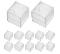 Baluue Boîte à Bijoux Transparente avec Loupe Intégrée 40x40x38 Mm, Lot de 20 Boîtes D’exposition pour Spécimens Minéraux, Rangement Étanche et Portable pour Collection, Bijouterie