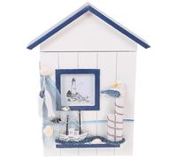 Baluue Boîte à Clés Décorative Pin Style Méditerranéen Organisateur Mural Robuste et Pratique pour Rangement Sécurisé des Clés Ornement Intérieur