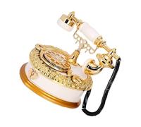 Baluue Boîte à Musique Rétro Téléphone Blanc, Boîte de Rangement Décorative pour Bureau, Décoration Intérieure Vintage, Modèle Musical 1 Pièce, Accessoire Bureau Original, Présent