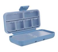 Baluue Boîte à Pilules Portable Bleu en Pp Compartiments Individuels Multi-grilles, Résistant à L'usure, Pratique à Ranger une Poche Valise