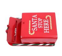 Baluue Boîte Aux Lettres Murale de Noël Métal Rouge Boîte Vintage Père Noël avec Verrou Décoration Murale Festive pour Courrier Garçon Fille pour Maison et Fêtes