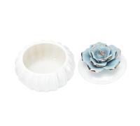 Baluue Boîte Céramique Scellée avec Motif Floral Élégant Boîte à Bijoux et Coffret Chic pour Rangement Maison et Mariage Grand Pot Décoratif pour Petits Objets