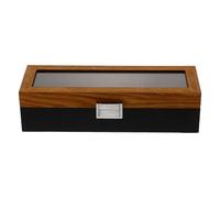 Baluue Boîte de Présentation pour Montres en Bois Vintage 6 Emplacements, Organiseur Élégant pour Ranger et Protéger Montres Noël Nouvel an