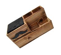 Baluue Boîte de Rangement pour Outils de Coiffure Multifonction Bois Support Ciseaux et Peignes pour Salon et Barbershop Organiseur de Bureau Pratique Couleur Couleur