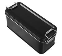 Baluue Boîte de Rangement Vintage Tôle pour Biscuits et Bonbons Capacité Spacieuse Hermétique Résistante et Légère Boîte à Fruits Noire Style Picnic