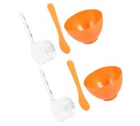 Baluue Bol à Masques Doré 3 Pièces pour Soins Visage, Bol Mélangeur Stable en Pp avec Spatule et Cuillère Doseuse, pour Usage Professionnel ou Personnel