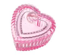 Baluue Bol avec Design Élégant et Esthétique Japonaise en Verre avec Couvercle Rose de Cœur Organise Petits Objets pour Nail Art et Manucure