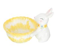 Baluue Bol en Céramique en Forme de Lapin de Pâques - Figurine de Lapin de 15 Cm, Récipient à Bonbons, Plat en Porcelaine Blanche pour Les en-Cas, Petit Objet de Décoration pour La Maison, Le