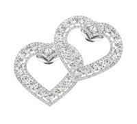 Baluue Boucle Décorative de Chaussure Ornée de Cristaux de Cœur | 1 Paire, Métal Argenté, Fixation Amovible, pour Sandales et Talons Hauts Lors de Soirées et Cérémonies