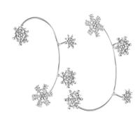 Baluue Boucles D’Oreilles à Clip Flocon de Neige en Cristal, Paire Gauche et Droite, Manchette D’Oreille sans Perçage, Boucles Enveloppantes Étincelantes, Bijoux Femme pour Occasions