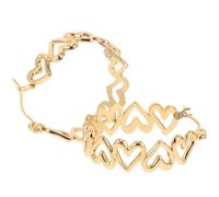 Baluue Boucles D’Oreilles Créoles en Acier Inoxydable Doré Forme Cœur Ajourée Grandes Boucles Légères et Hypoallergéniques pour Femmes Bijoux Confortables pour Oreilles Sensibles