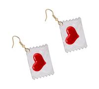 Baluue Boucles D’oreilles De Cœur Transparentes Bonbon, Bijoux Saint-valentin Pour Femmes, Légères Et Festives, Style Simple Et Féminin