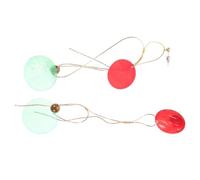 Baluue Boucles D'oreilles Pendantes de Noël en Alliage Rouge, Design Asymétrique Confortable pour Occasions Festives et Soirées Élégantes