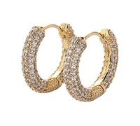 Baluue Boucles Oreilles Créoles Vintage Cuivre avec Zirconium pour Femmes Anneaux Cartilage Élégants Cadeau Anniversaire et Fête