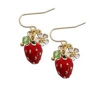 Baluue Boucles Oreilles Fraise Pendantes pour Femmes Style Kawaii Légères et Durables Accessoires Mode d'Été Agréables