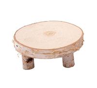 Baluue Bougeoir en Bois Brut de Bouleau Naturel, Petite Table Décorative Non Peinte, Support Artisanal Polyvalent pour Photo et Jardin, Accessoire Déco Rustique pour Café et Intérieur, 1
