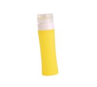 Baluue Bouteilles de Voyage Silicone Jaune Conteneurs Portables Réutilisables pour Liquides Cosmétiques Lotion et Savon Design Large Ouverture Anti-fuite Matériau Alimentaire Sans Odeur